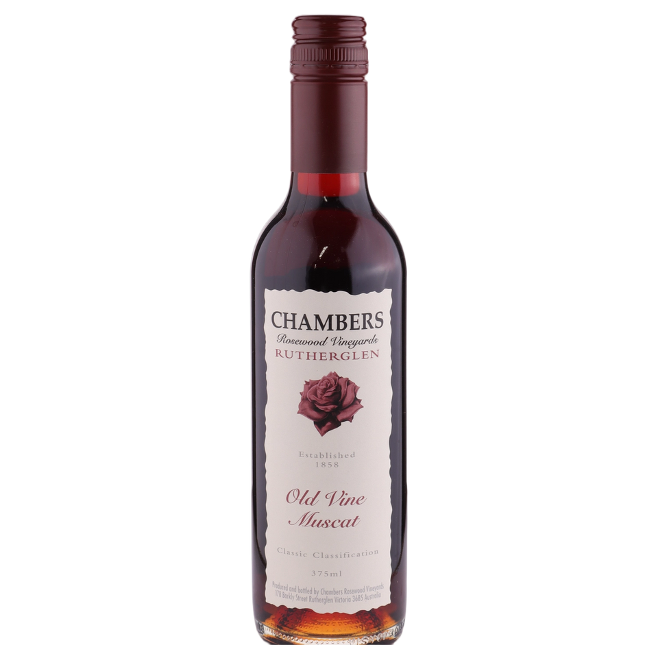 A bottle of NV Chambers Old Vine Muscat 375ml Fortified Wine