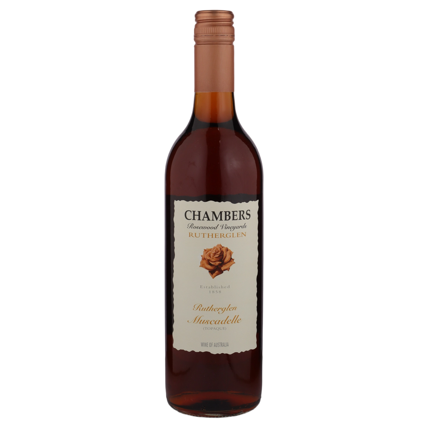 A bottle of NV Chambers Rutherglen Muscadelle 750ml Fortified Wine