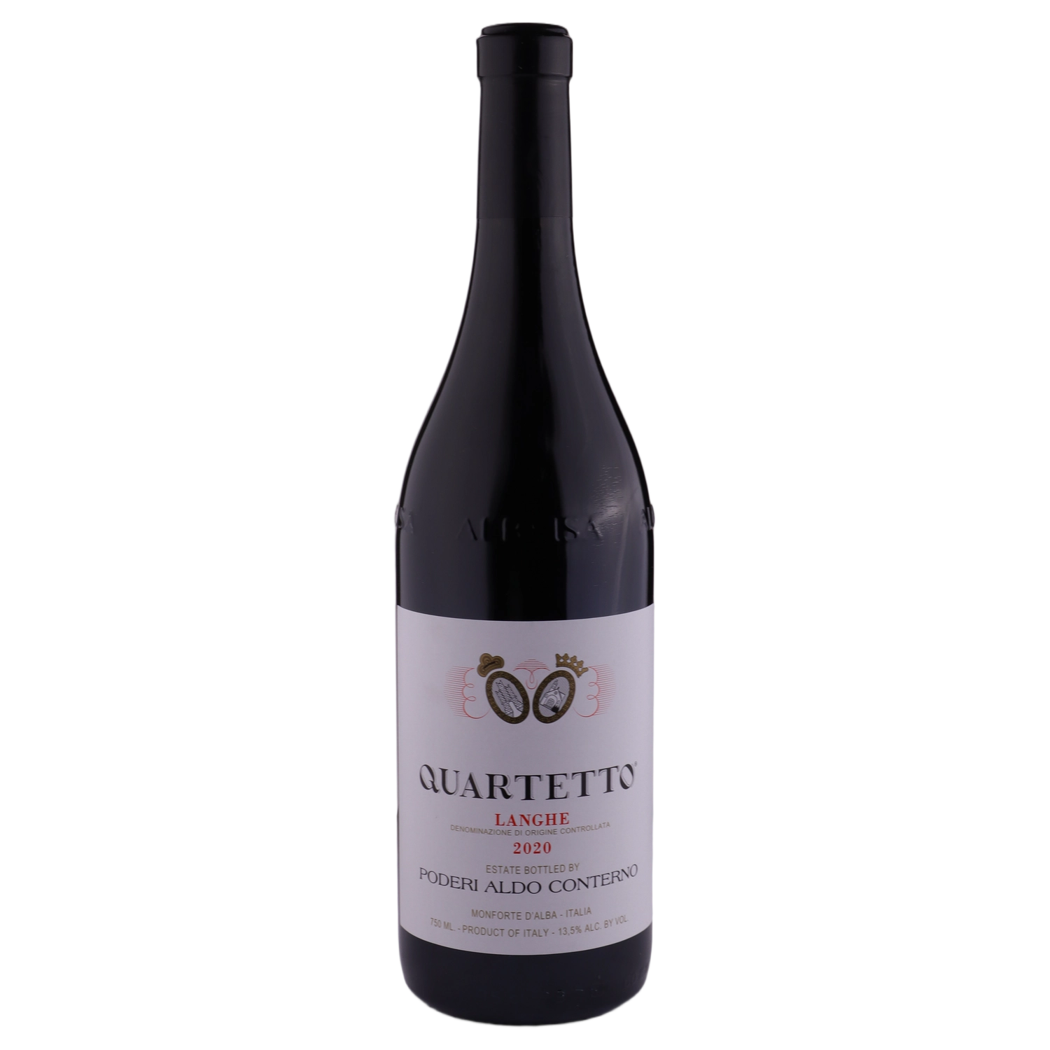 A bottle of 2020 Poderi Aldo Conterno Langhe Rosso Quartetto 750ml Red Wine