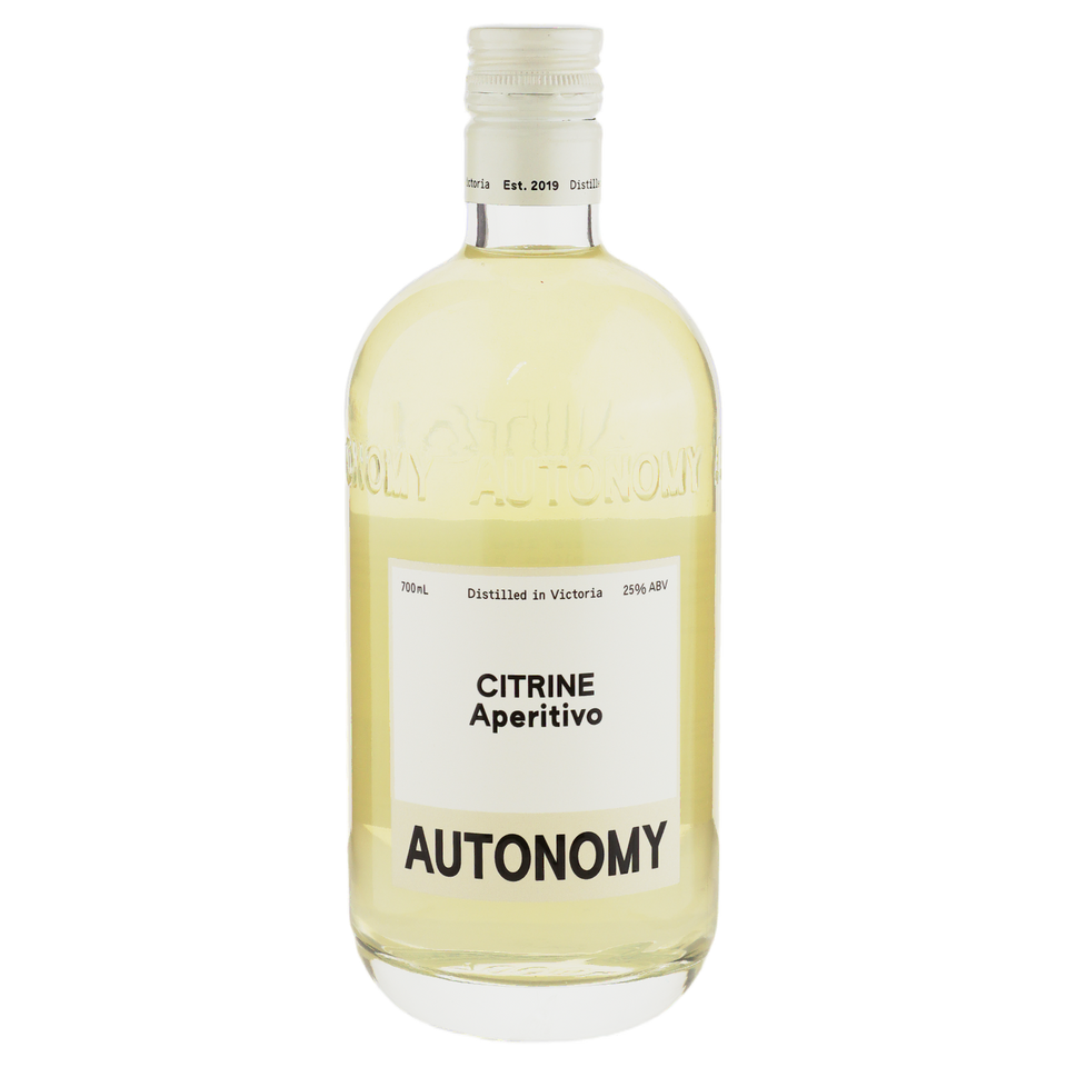 A bottle of Autonomy Citrine Aperitivo Limoncello 25% 700ml