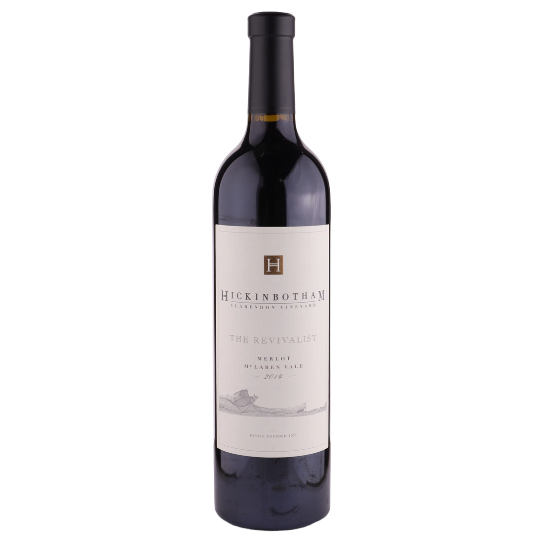 A bottle of 2014 Hickinbotham Clarendon Vineyard The Revivalist Merlot 750ml Red Wine