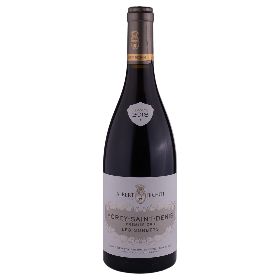 A bottle of Albert Bichot Morey Saint Denis 1er Sorbet Burgundy 2018 750ml Red Wine