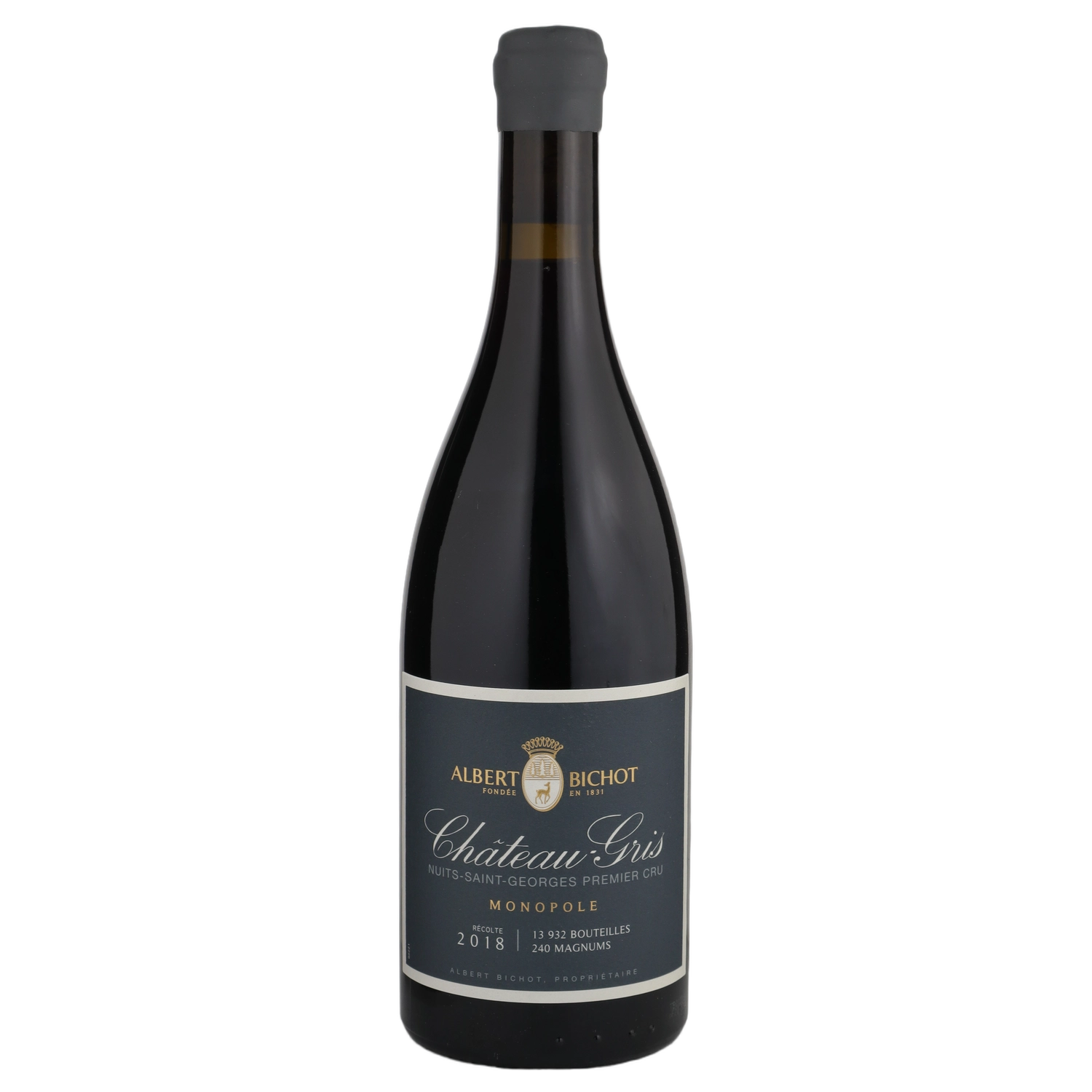 A bottle of Albert Bichot Nuit St Georges 1er Ch Gris Burgundy 2018 750ml Red Wine