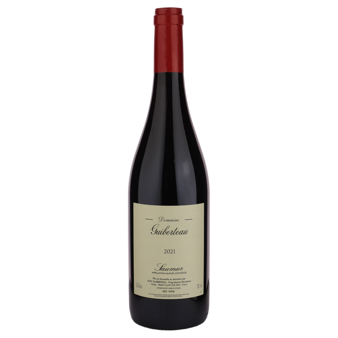 A bottle of Domaine Guiberteau Saumur Rouge 2021 750ml Red Wine