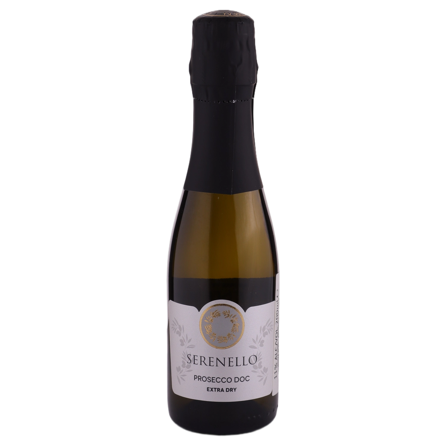 A bottle of NV Serenello Prosecco DOC Extra Dry Piccolo 750ml White Wine