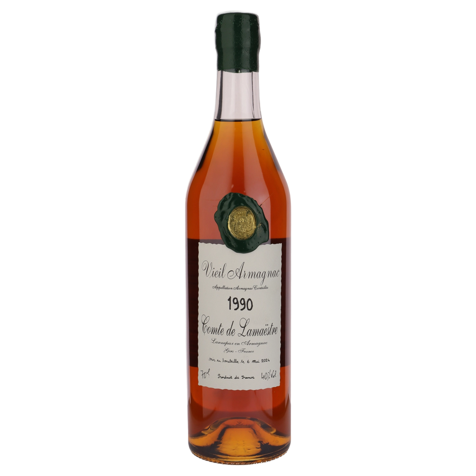 A bottle of Comte de Lamaestre Bas-Armagnac 1990 700ml