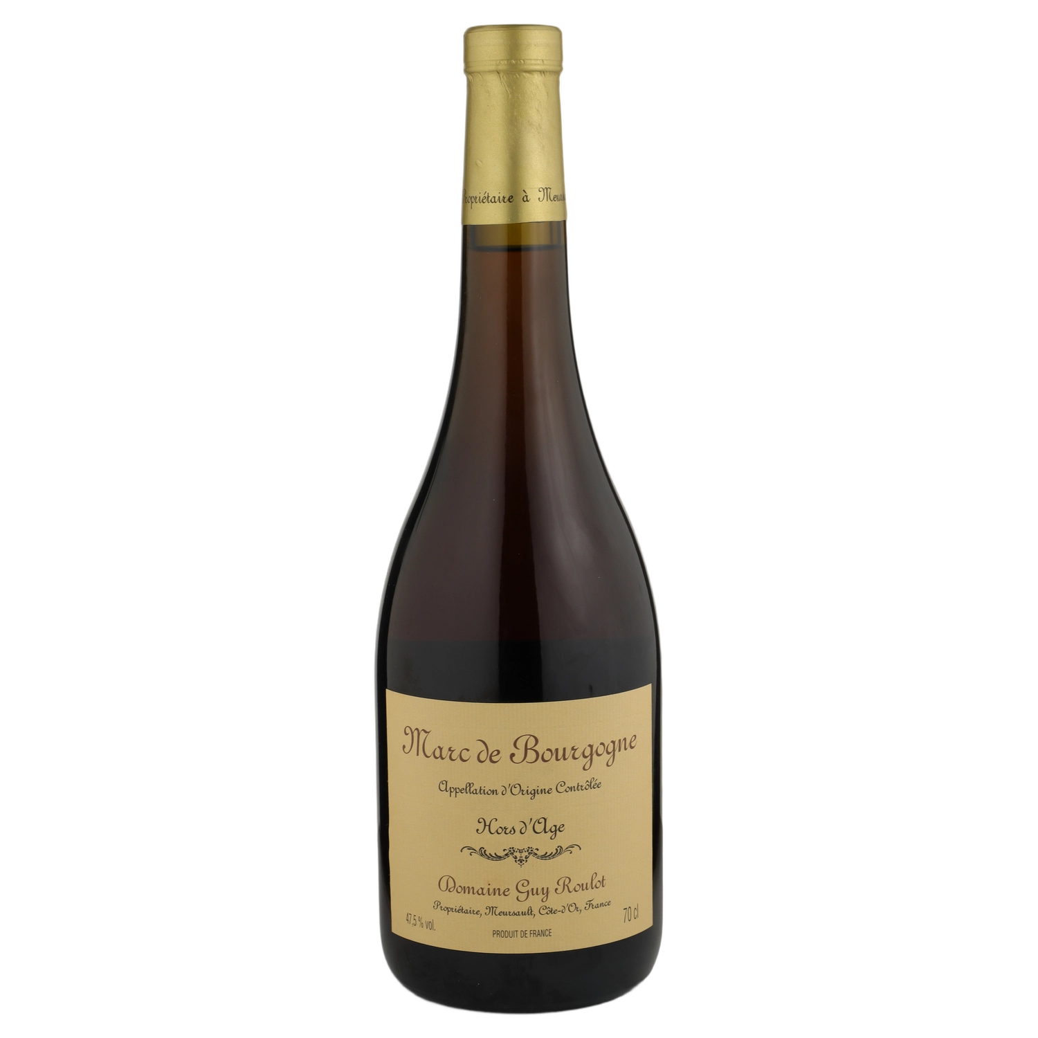 A bottle of Les Fruits du Roulot Marc de Bourgogne 750ml