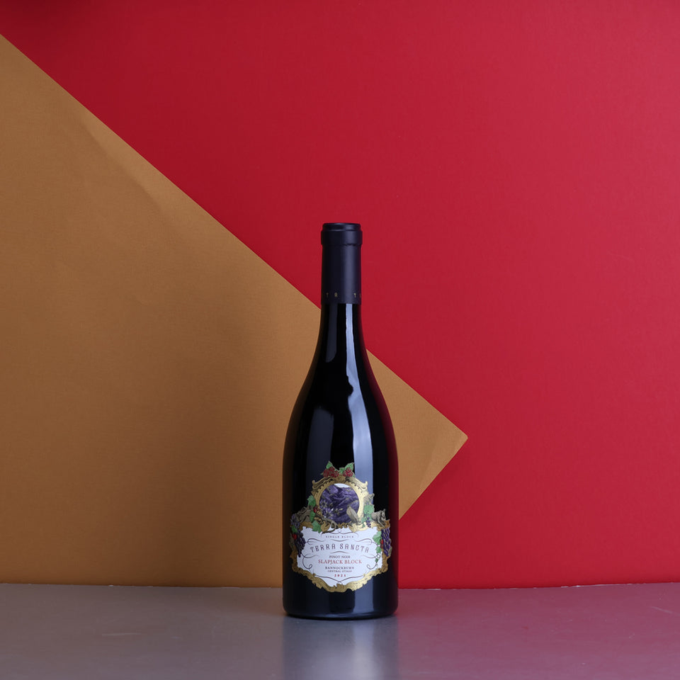 A bottle of 2021 Terra Sancta Slapjack Block Pinot Noir 750ml Red Wine