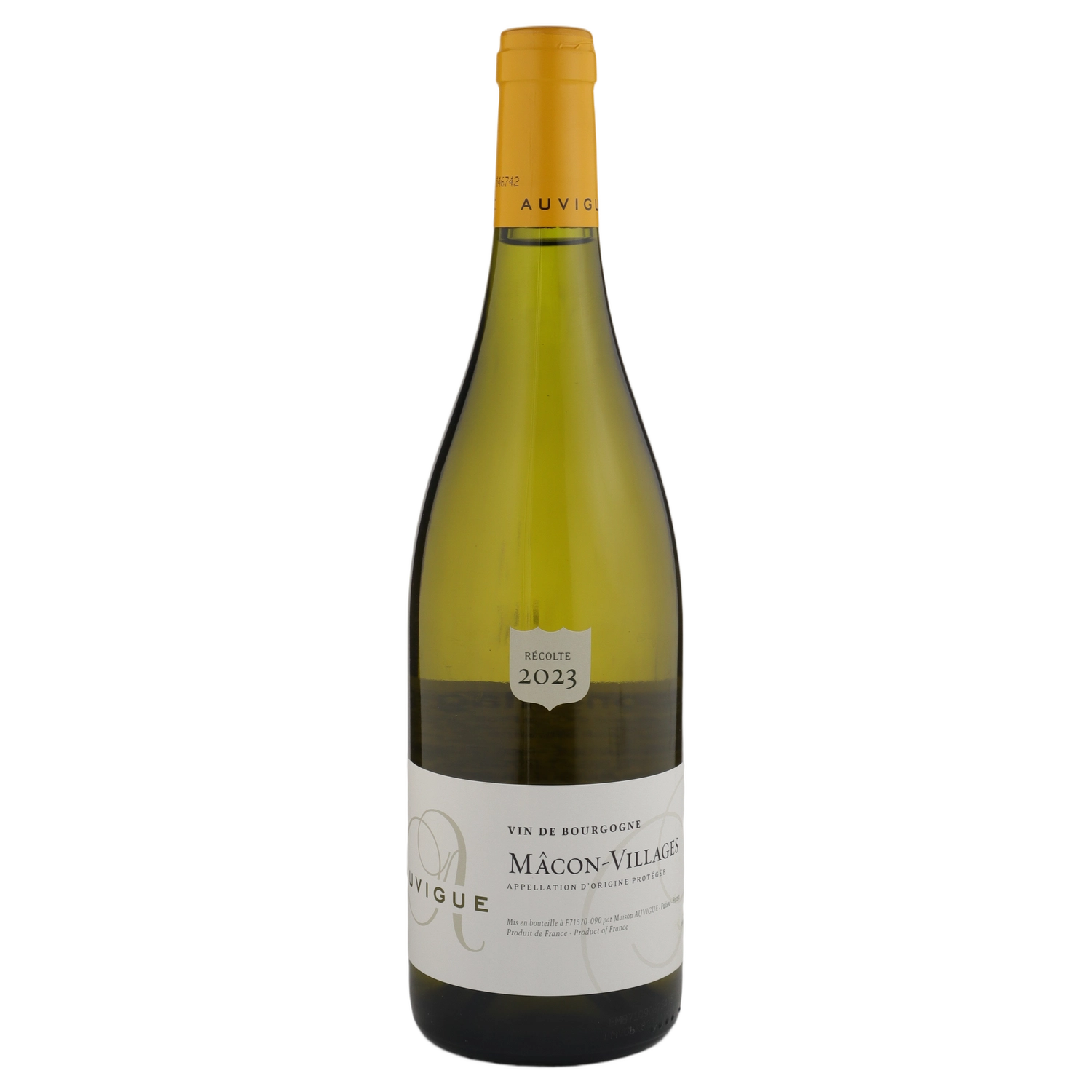 A bottle of Domaine Auvigue Macon Vill Moulin Du Pont 2023 750ml White Wine
