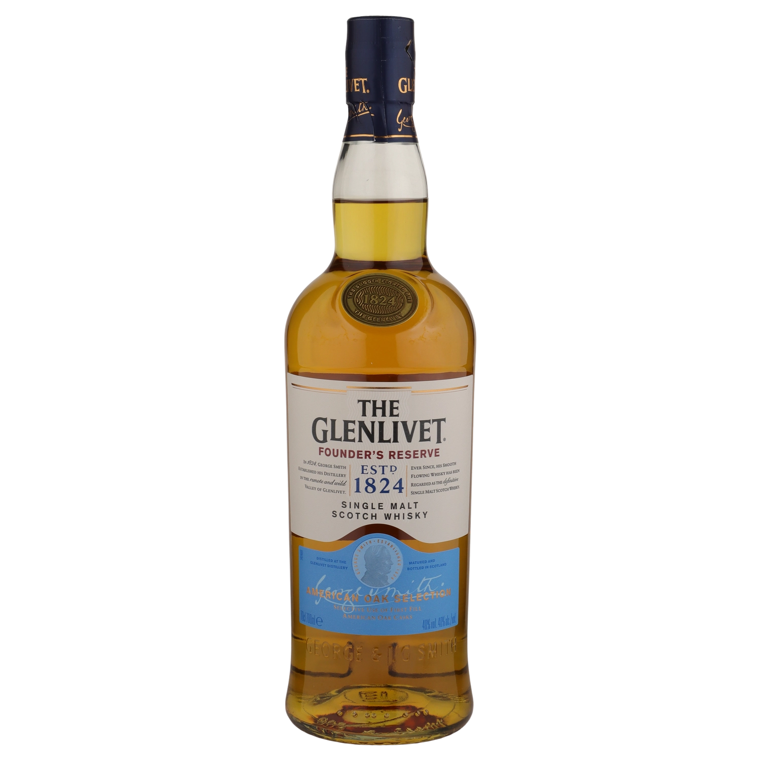 A bottle of NV The Glenlivet Founder's Reserve Single Malt Scotch Whisky 700ml