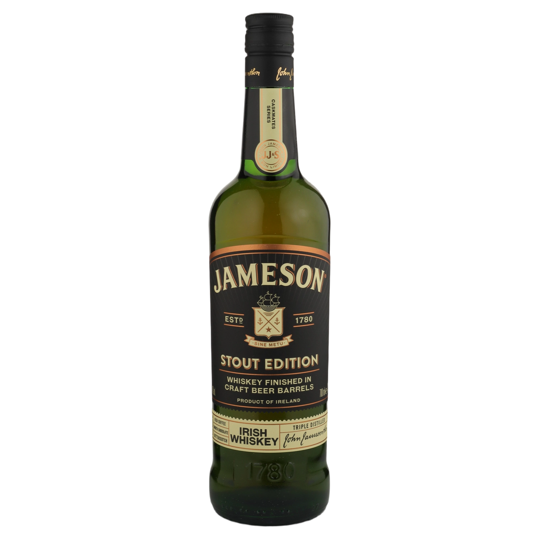 A bottle of NV Jameson Caskmates Stout Edition Irish Whiskey 700ml