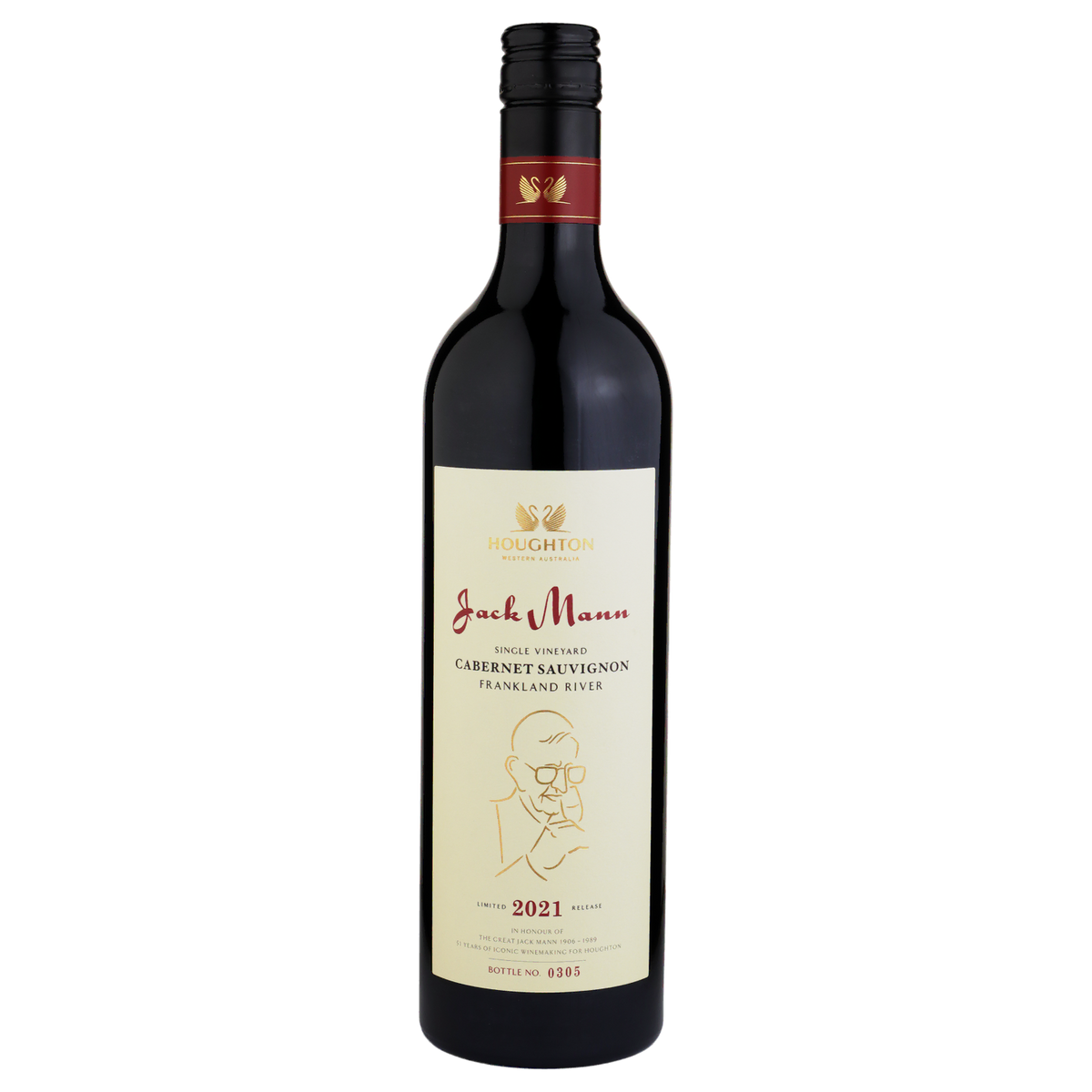 A bottle of Houghton Jack Mann Cabernet Sauvignon 2021 750ml Red Wine