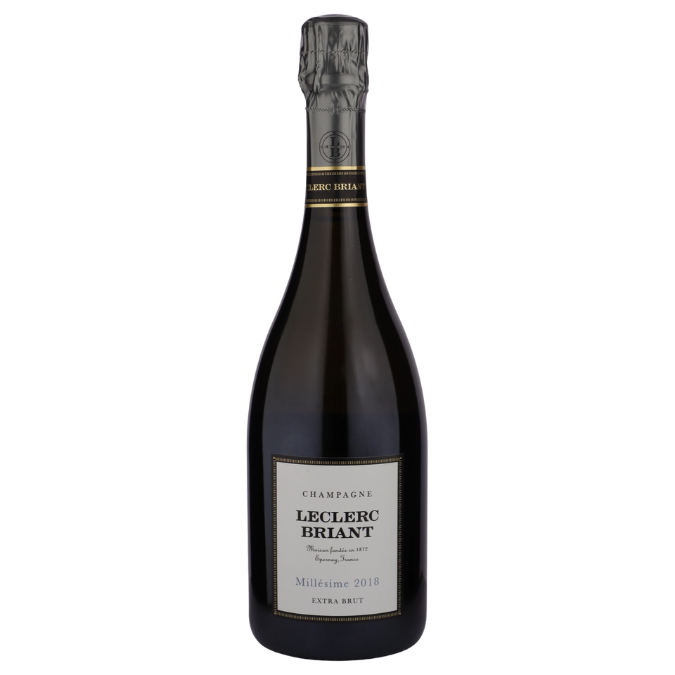 A bottle of 2018 Champagne Leclerc Briant Millésime Extra Brut 750ml Sparkling Wine