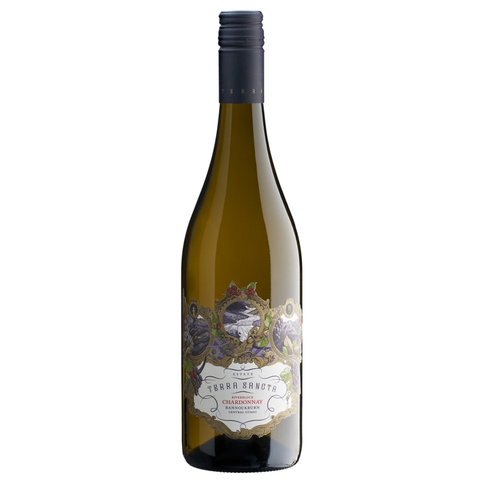 A bottle of 2022 Terra Sancta Riverblock Chardonnay 750ml White Wine