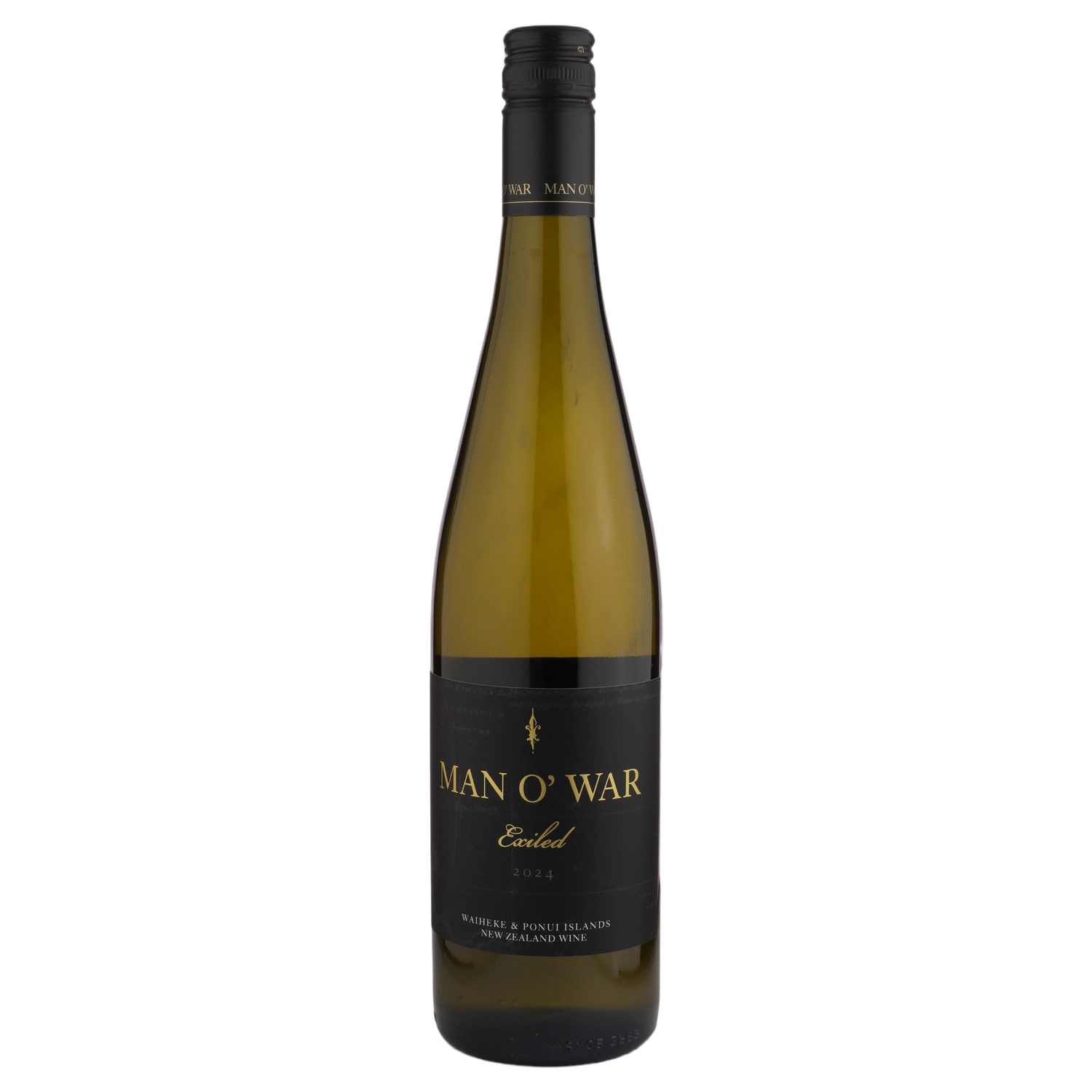 A bottle of 2024 Man O'War Exiled Pinot Gris 750ml White Wine