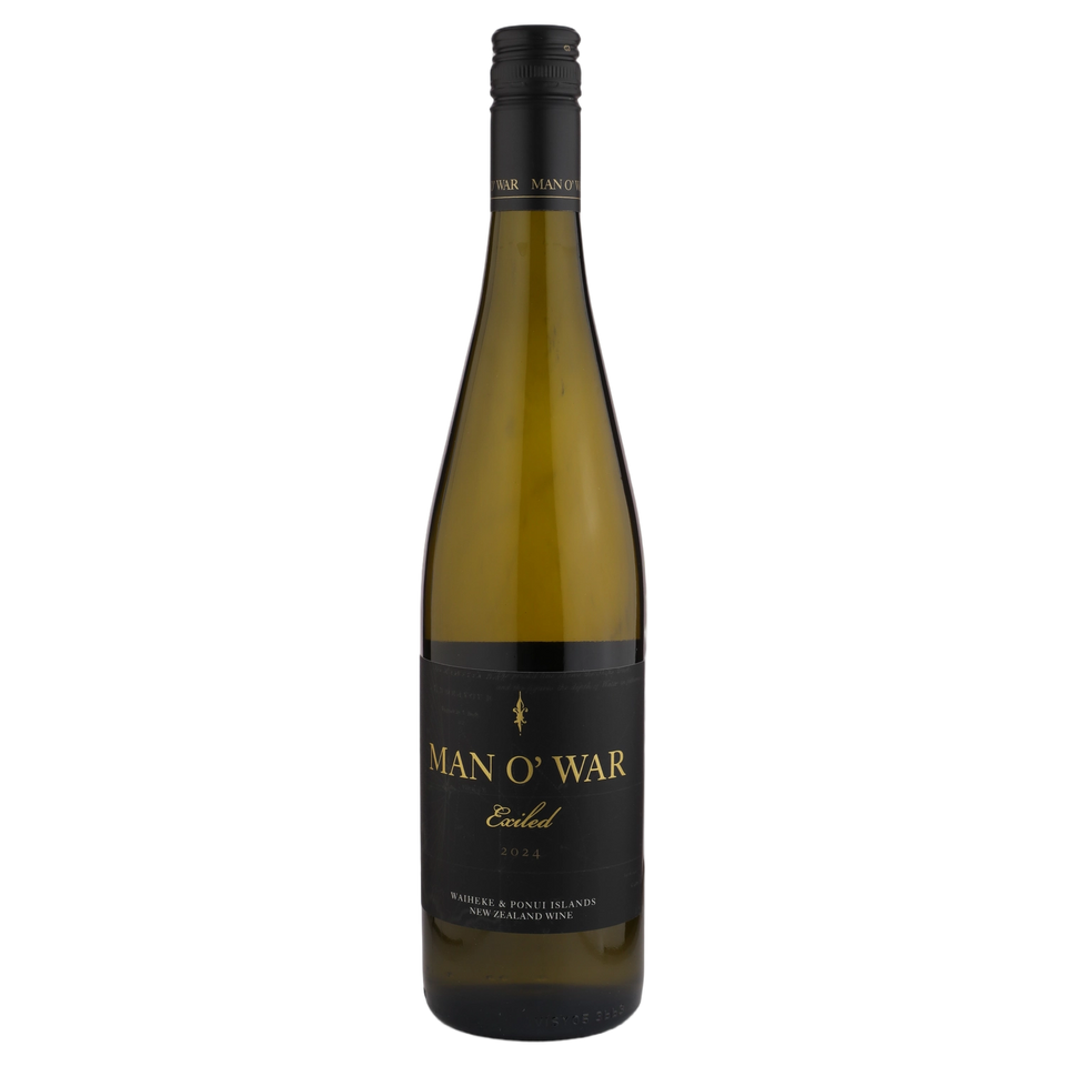 A bottle of 2024 Man O'War Exiled Pinot Gris 750ml White Wine