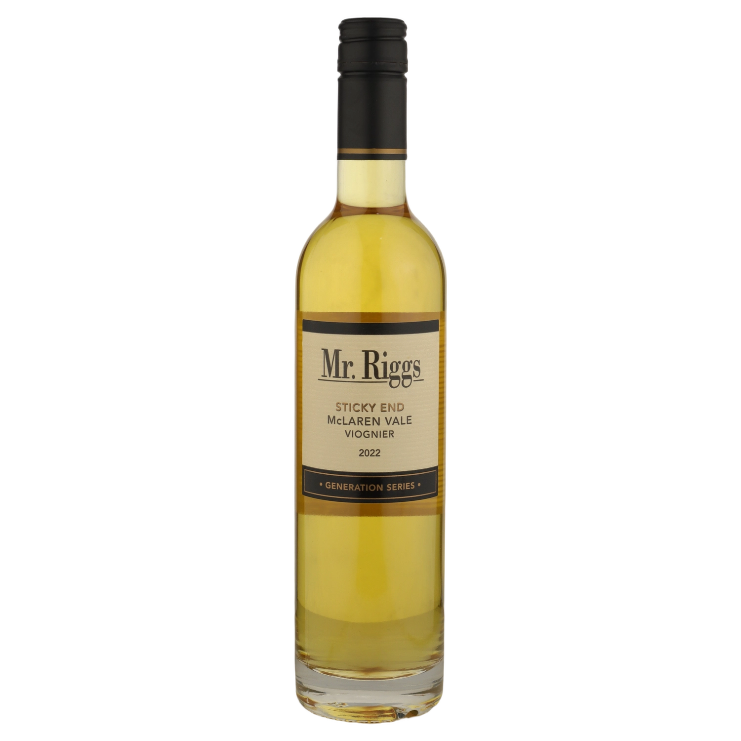 A bottle of 2022 Mr Riggs Sticky End Viognier 500ml Fortified Wine