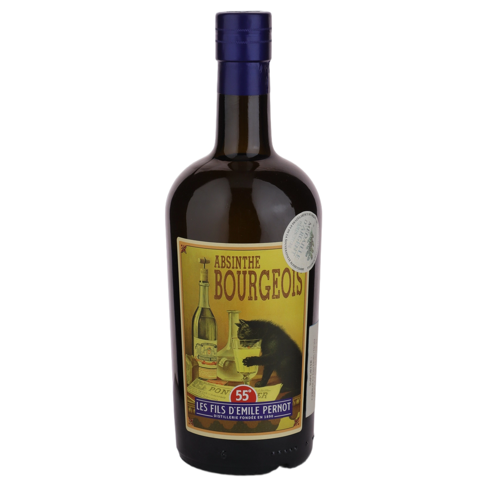 A bottle of Distillerie Pernot Absinthe Bourgeois (Artemisia Absinthium de Pontarlier) 55% 500ml