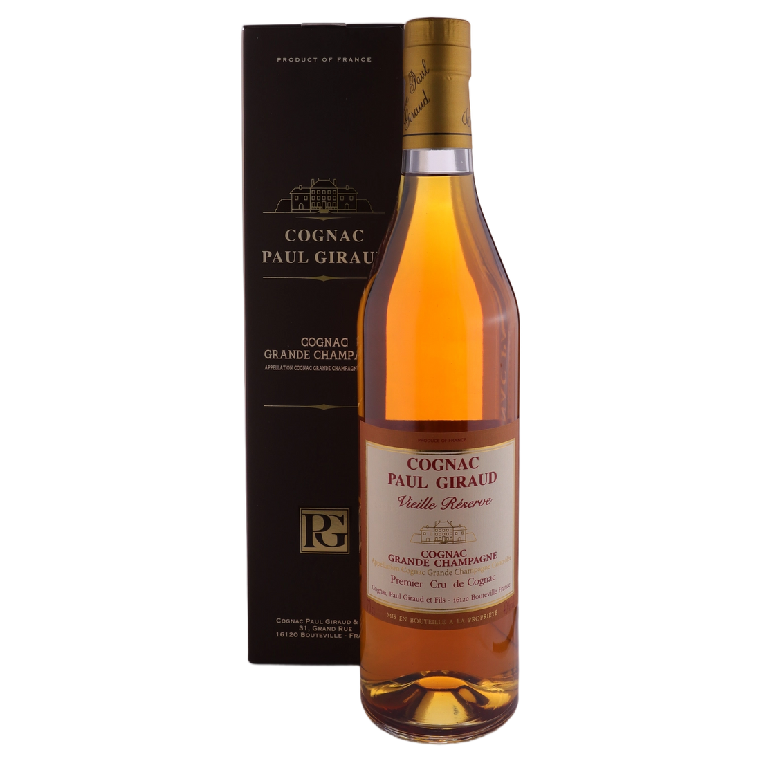 A bottle of Paul Giraud Cognac Vieille Reserve 25yrs Grande Champagne 40% 700ml