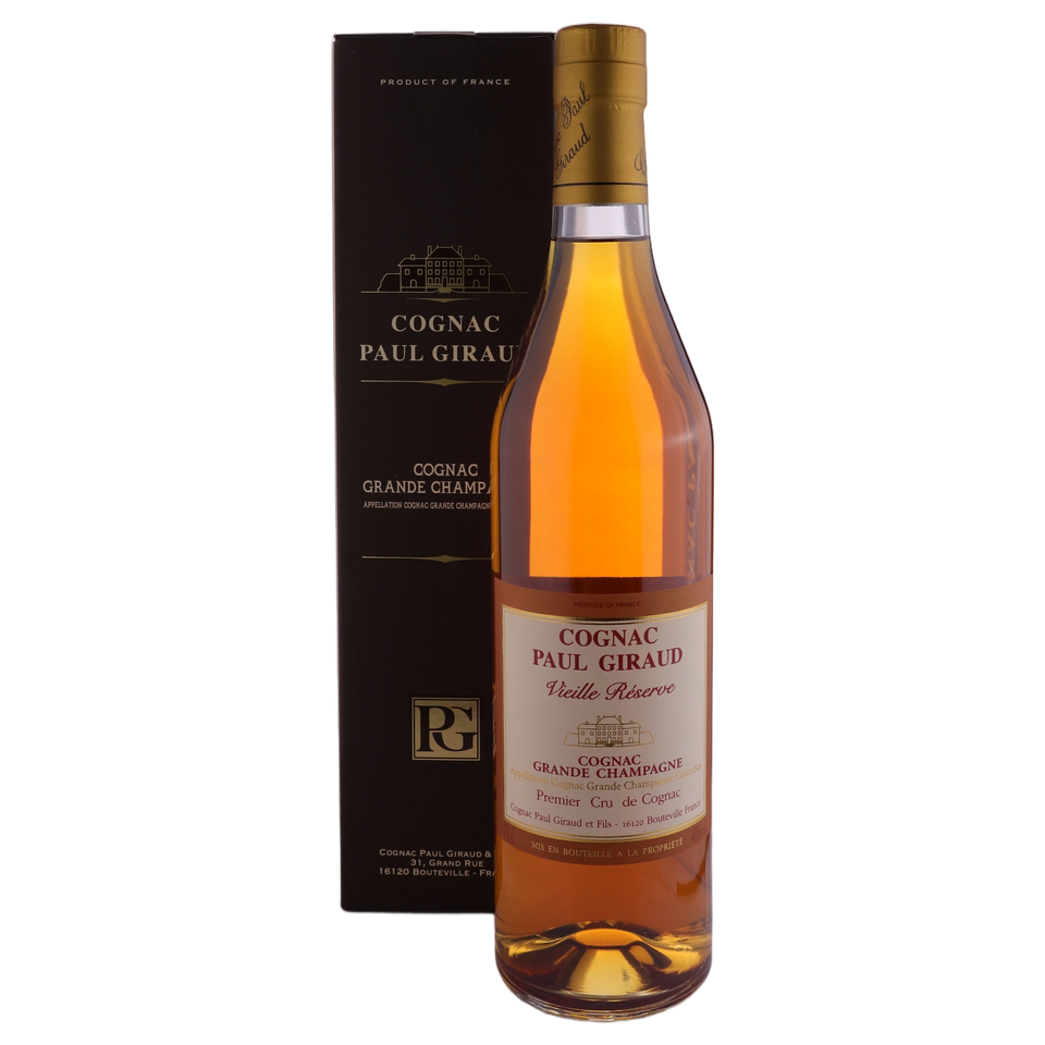 A bottle of Paul Giraud Cognac Vieille Reserve 25yrs Grande Champagne 40% 700ml