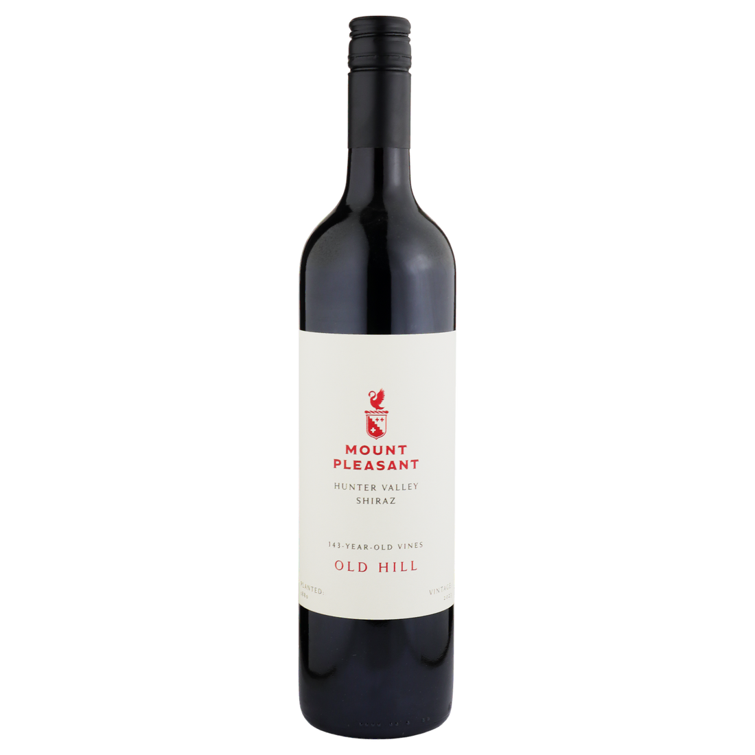 A bottle of 2023 Mount Pleasant 1880 Old Hill Vineyard Shiraz 750ml Red Wine