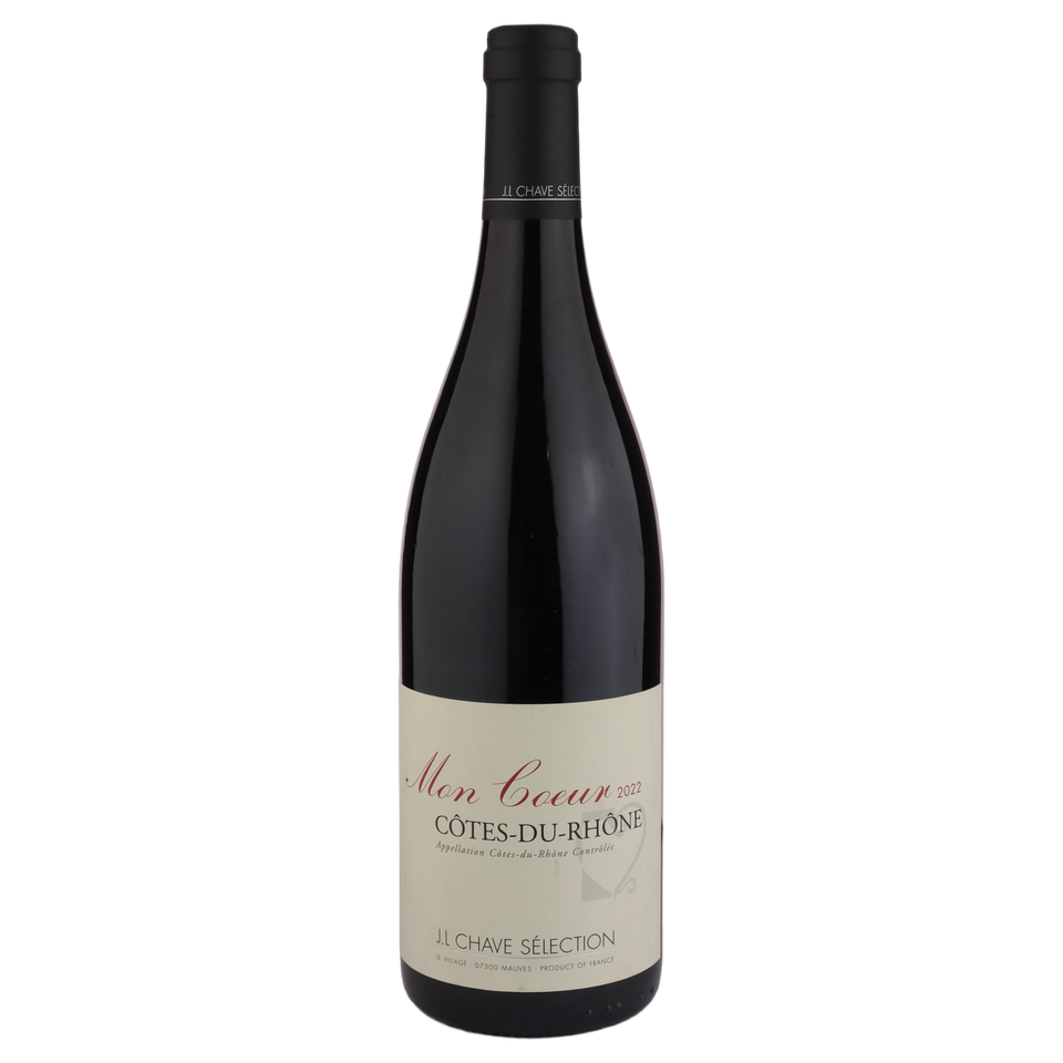 A bottle of 2022 Domaine Jean Louis Chave Selection Côtes du Rhône Rouge Mon Coeur 750ml Red Wine