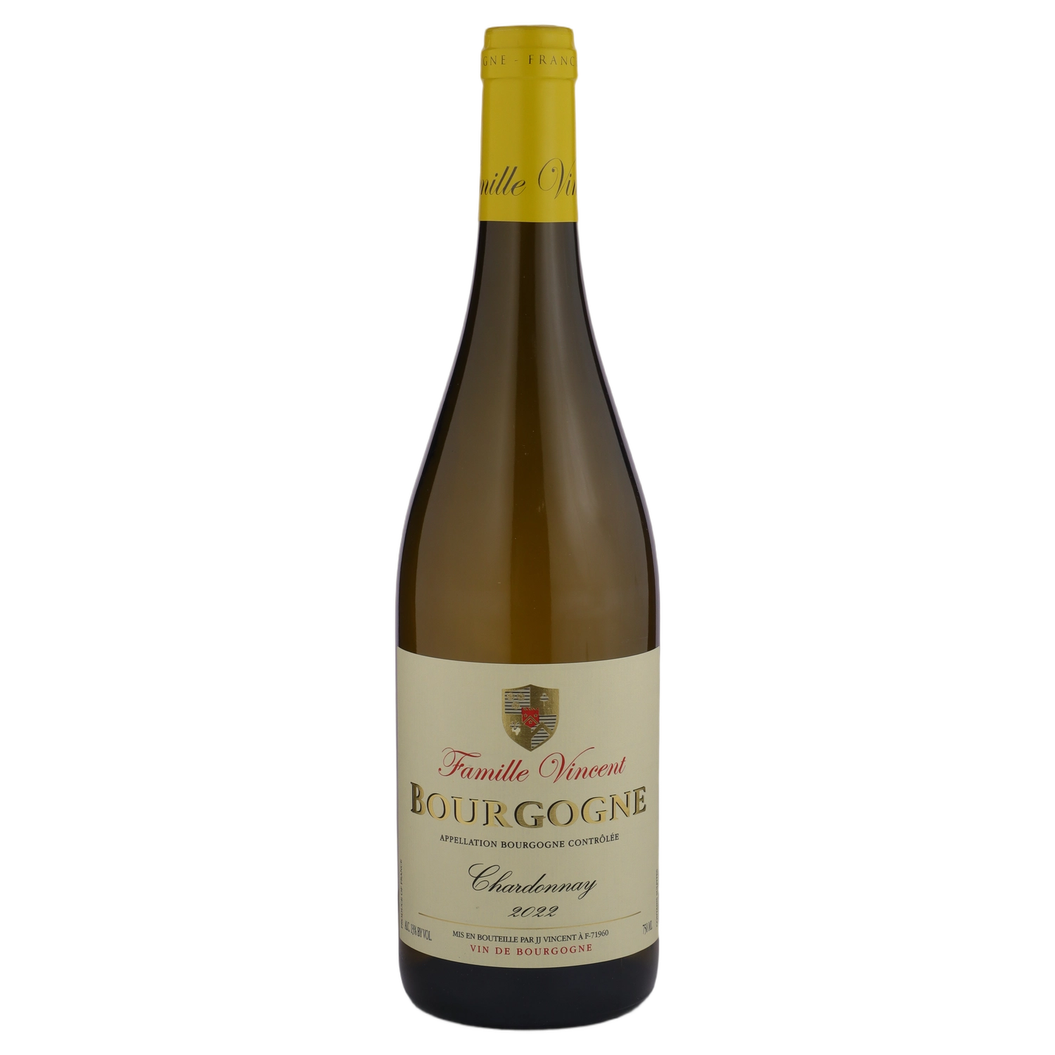A bottle of 2022 Famille Vincent Bourgogne Blanc 750ml White Wine
