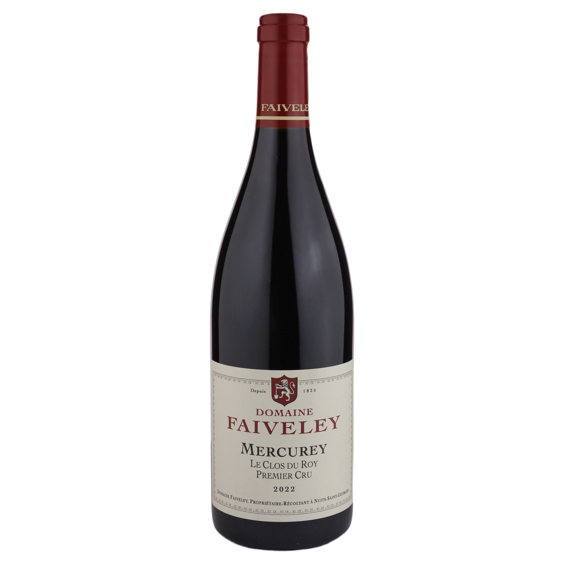 A bottle of 2022 Domaine Faiveley Mercurey 1er Cru "Le Clos du Roy" 750ml Red Wine