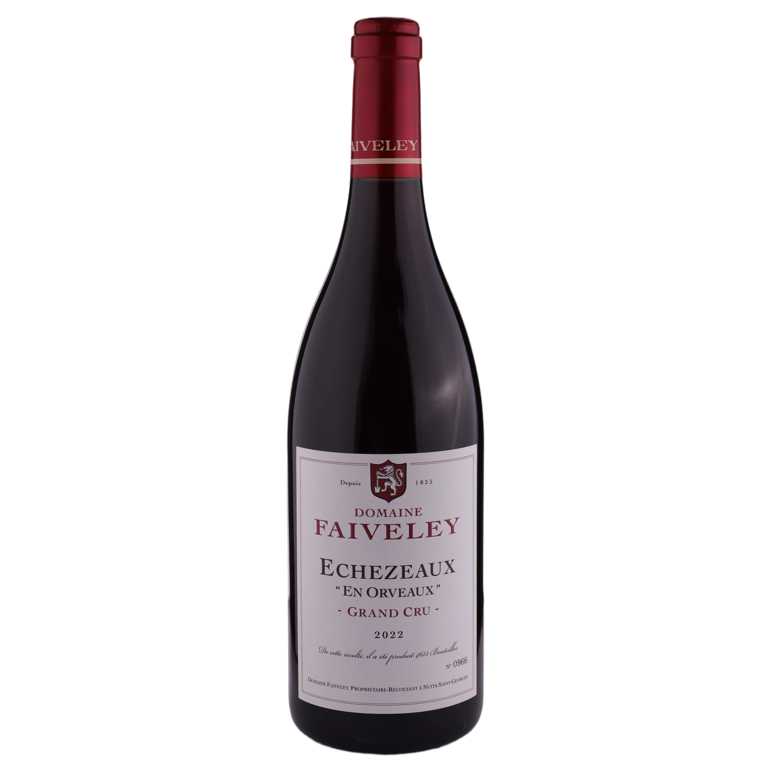 A bottle of 2022 Domaine Faiveley Échézeaux 'En Orveaux' Grand Cru 750ml Red Wine