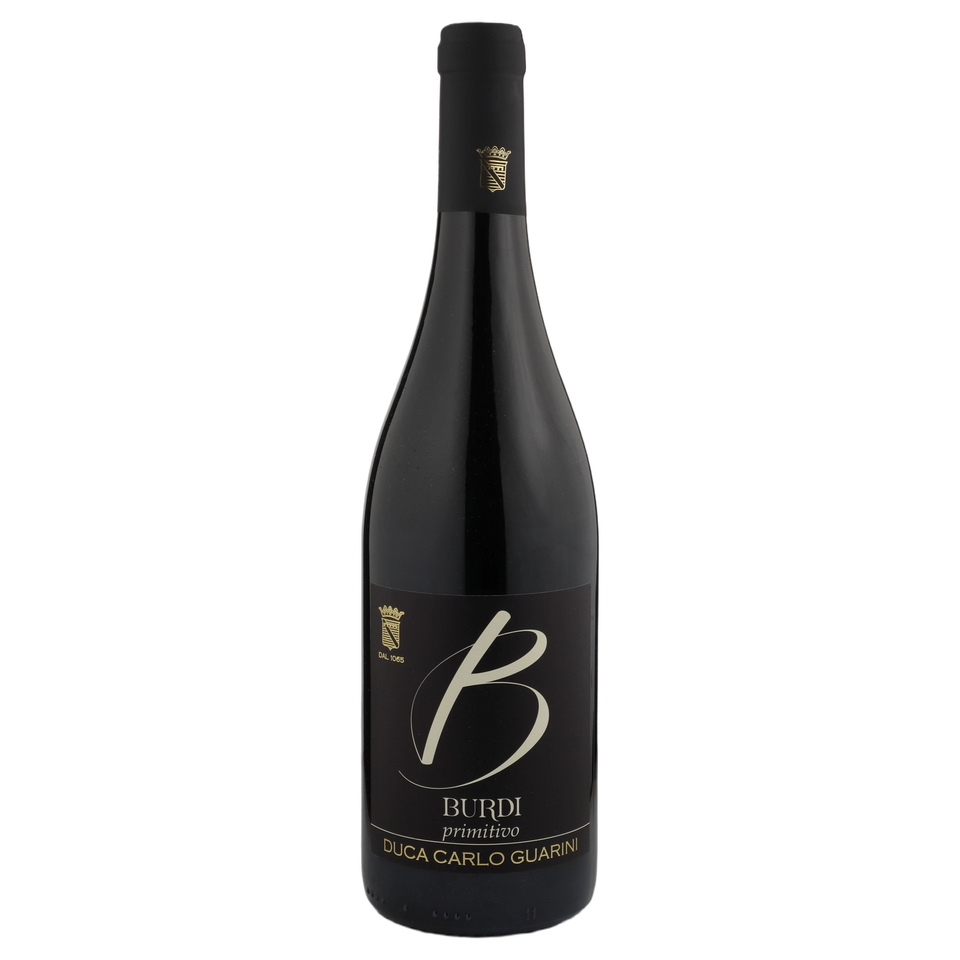 A bottle of 2023 Primitivo Burdi IGT 750ml Red Wine