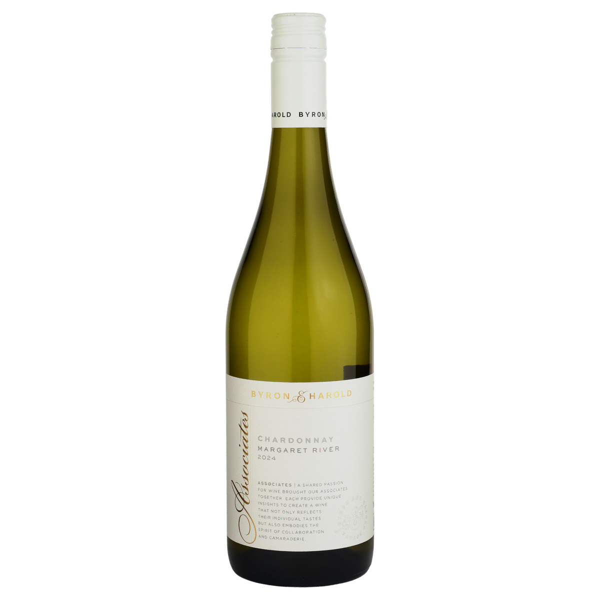 A bottle of Byron & Harold Associates Chardonnay 2024 (Best In Collective) 750ml White Wine