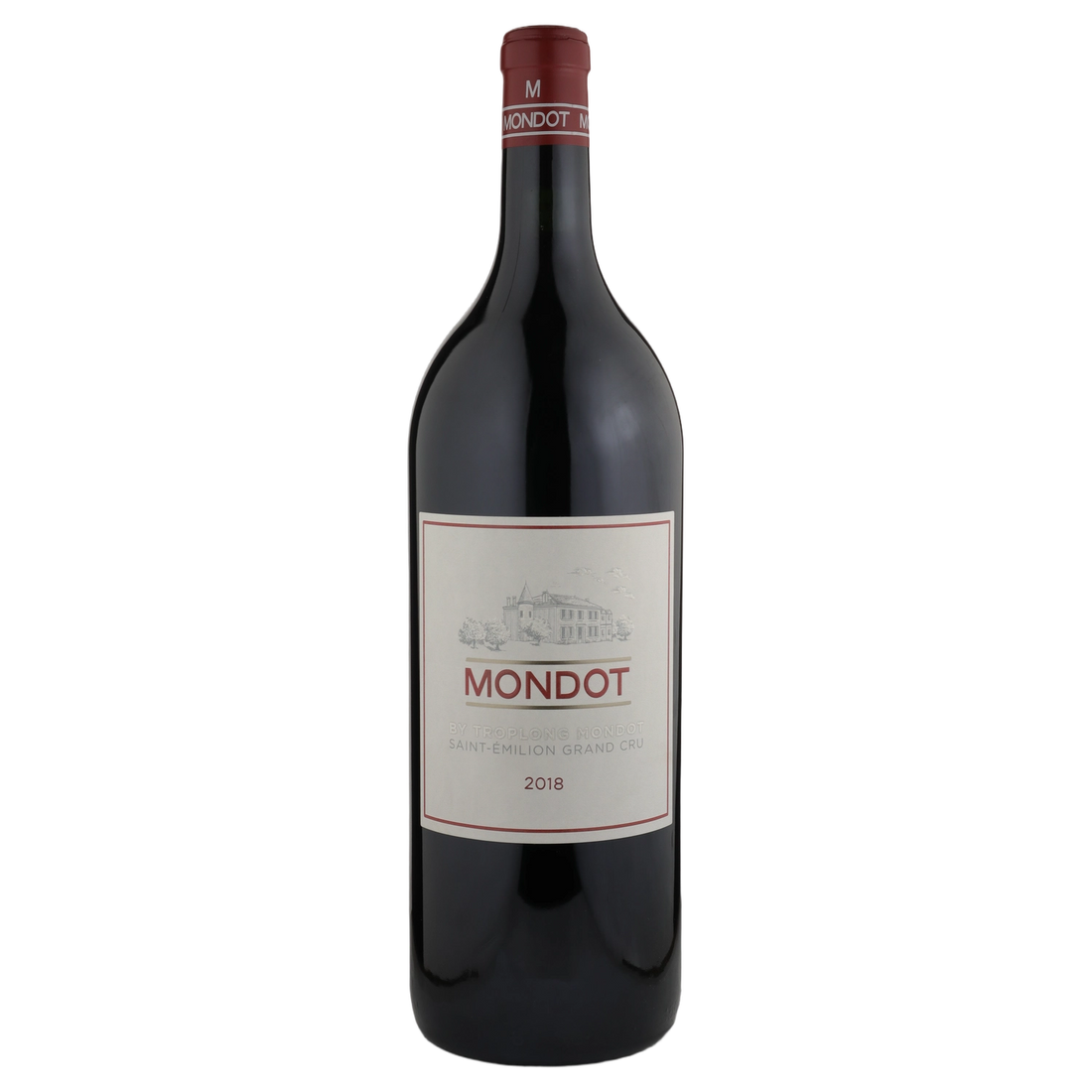 A bottle of Mondot de Château Troplong Mondot Magnum 2018 1500ml Red Wine