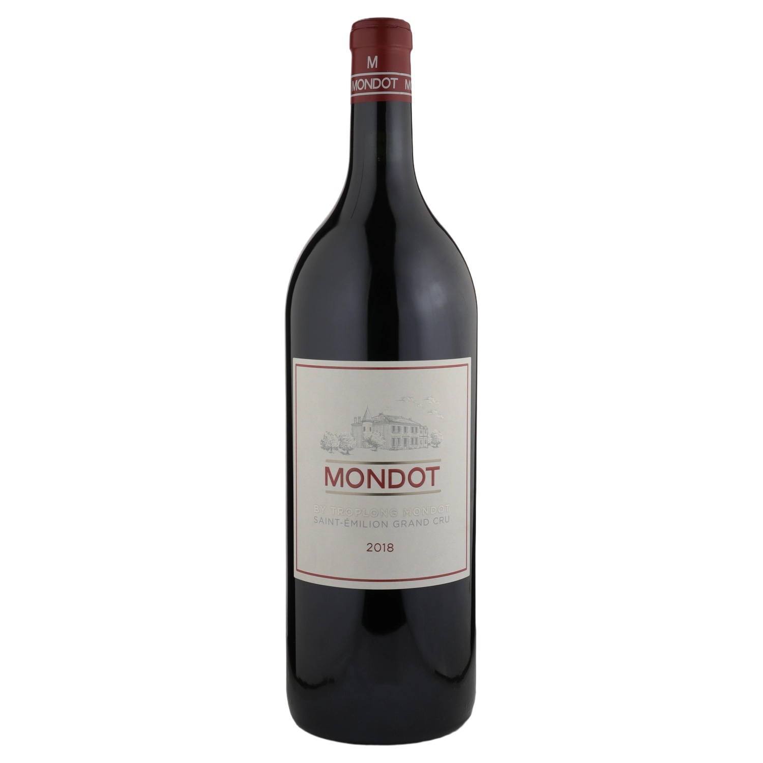A bottle of Mondot de Château Troplong Mondot Magnum 2018 1500ml Red Wine