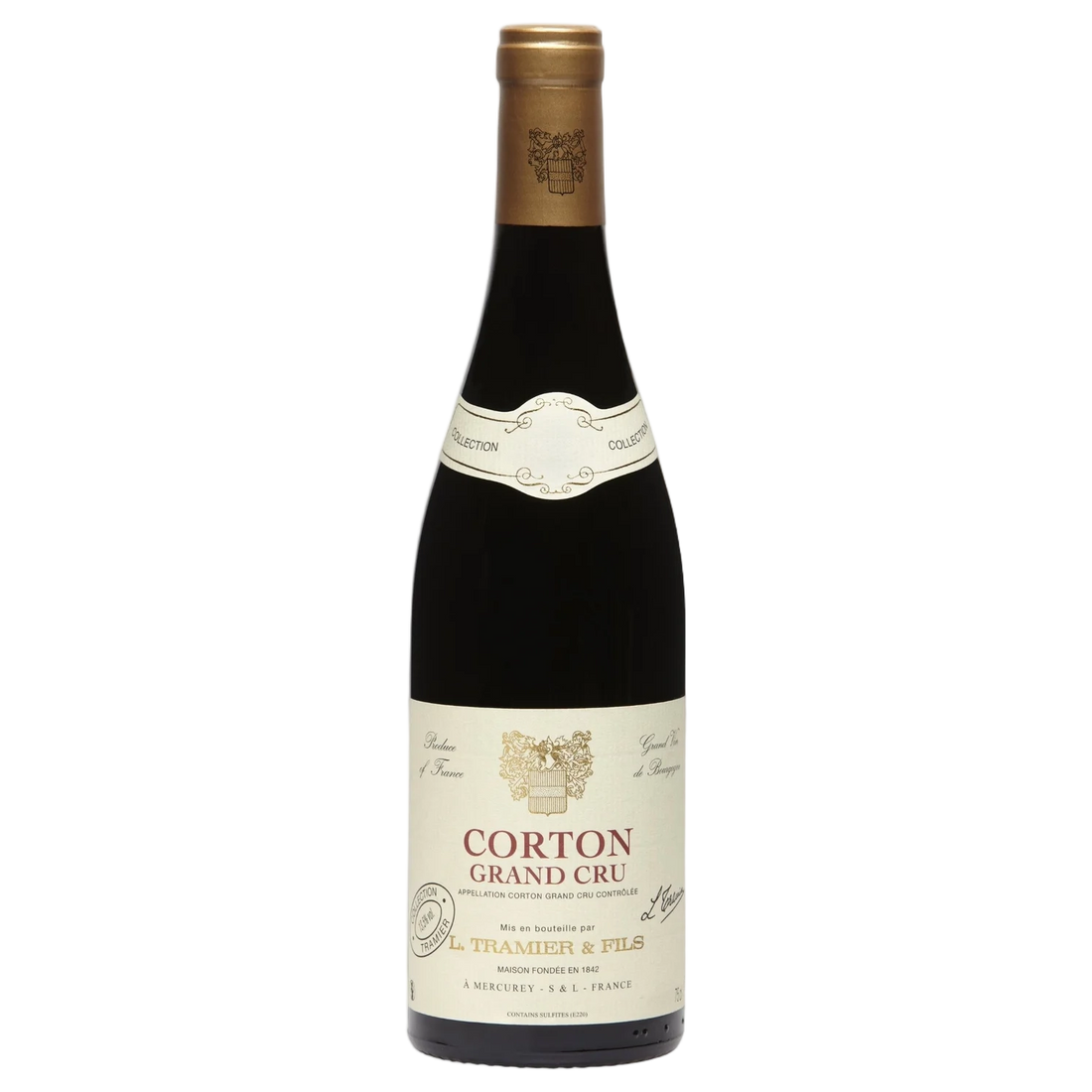 A bottle of Tramier Corton Grand Cru Pinot Noir 2016 750ml Red Wine