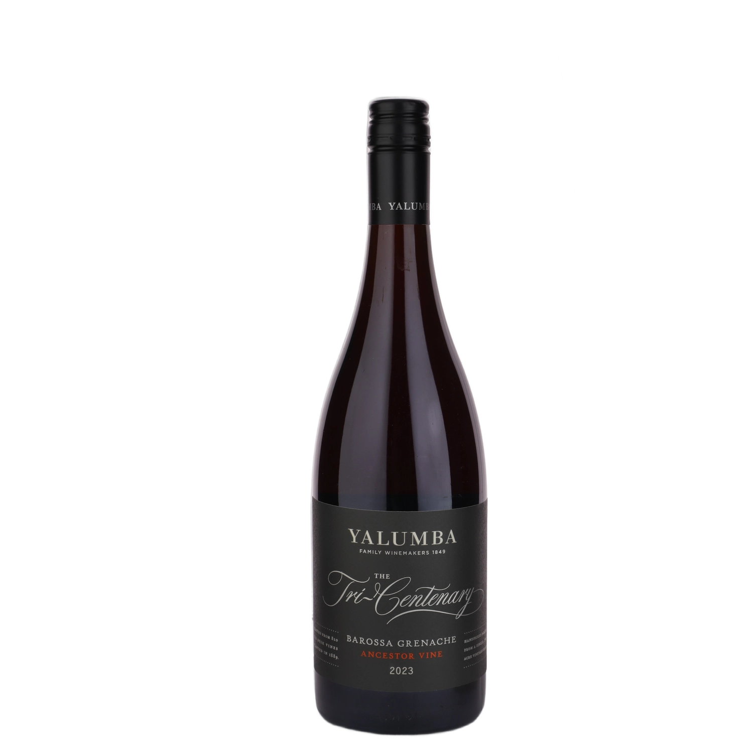 A bottle of 2023 Yalumba The Tri Centenary Grenache 750ml Red Wine
