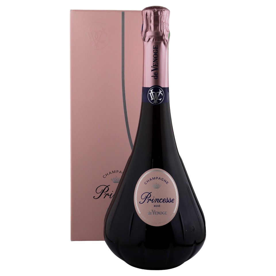 A bottle of NV Champagne de Venoge Princesse Rose Champagne 750ml Sparkling Wine