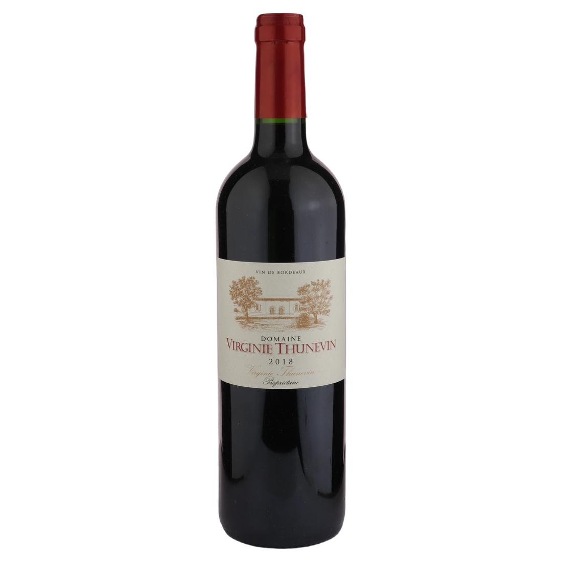 A bottle of 2018 Chateau Valandraud & Thunevin Domaine Virginie Thunevin AOC Bordeaux 750ml Red Wine