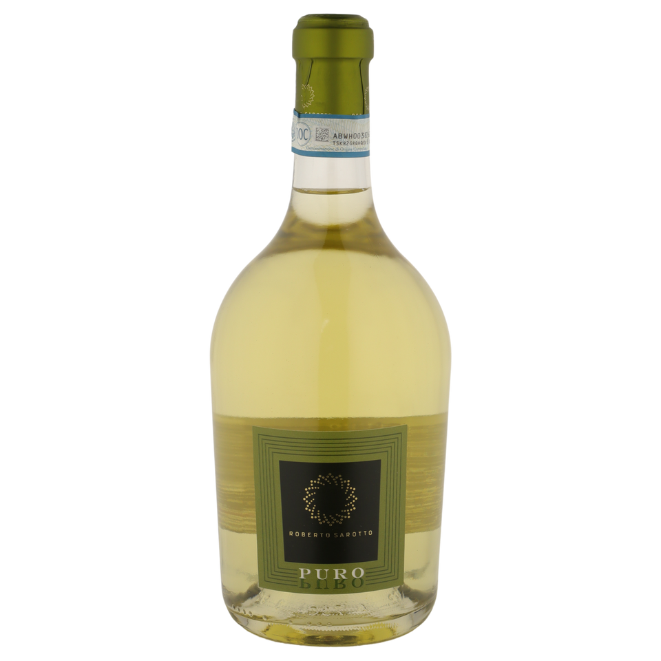 A bottle of Robert Sarotto Puro Chardonnay Piedmonte  2023 750ml White Wine