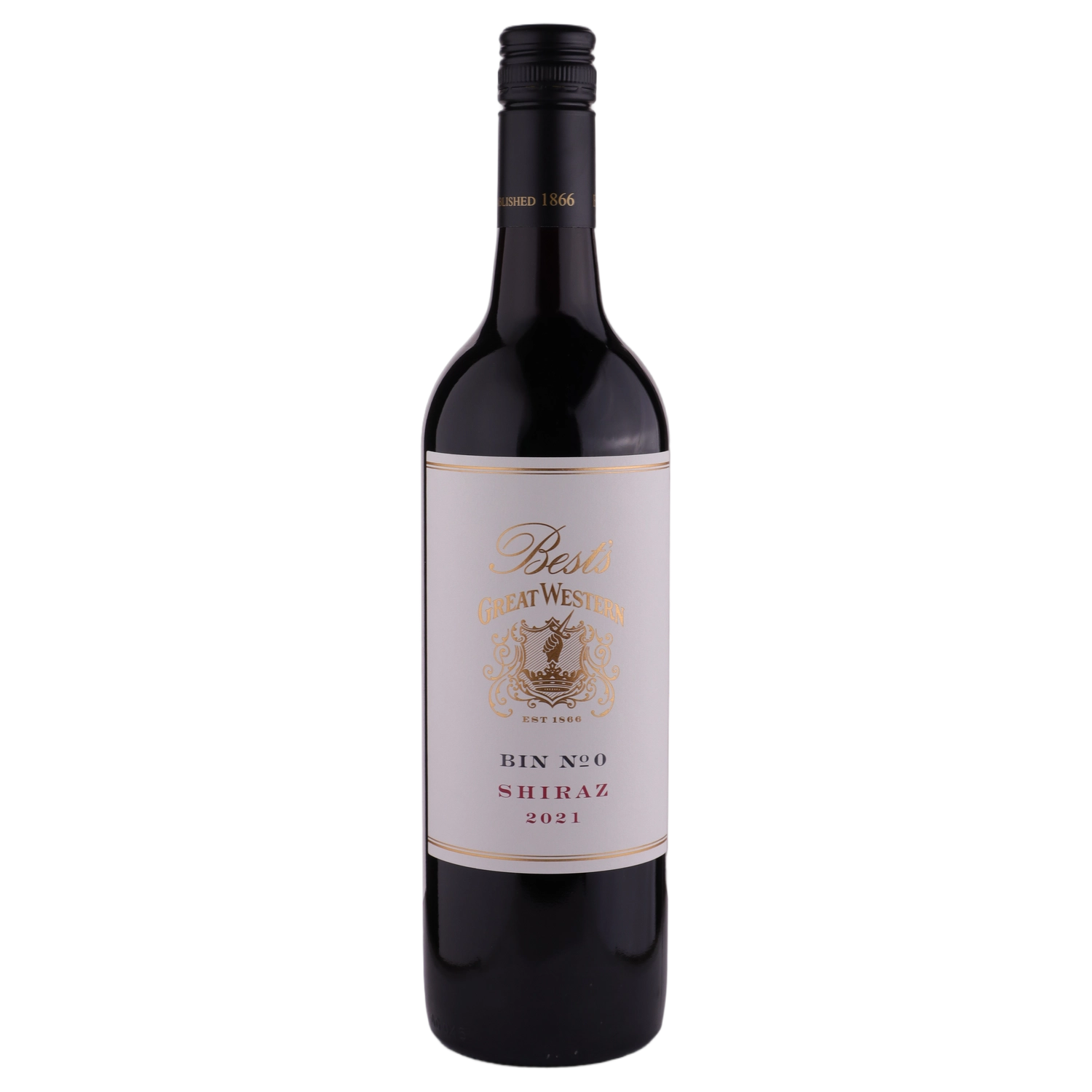 A bottle of 2021 Bests Icon Bin 0 Shiraz Great Western 750ml Red Wine