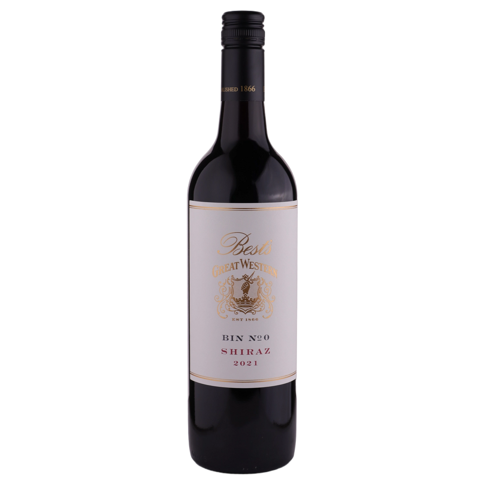 A bottle of 2021 Bests Icon Bin 0 Shiraz Great Western 750ml Red Wine