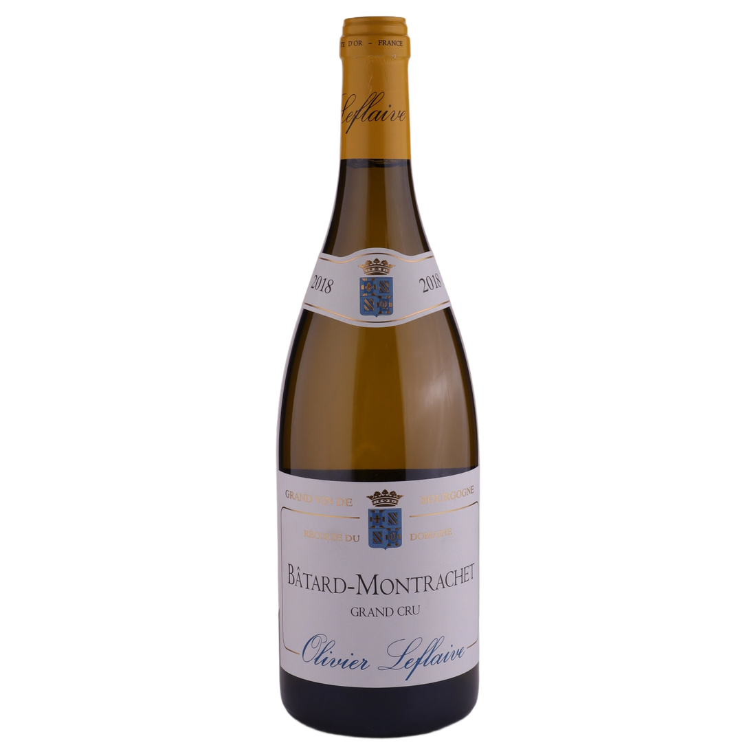 A bottle of 2018 Récolte du Domaine Olivier Leflaive Bâtard Montrachet Grand Cru 750ml White Wine