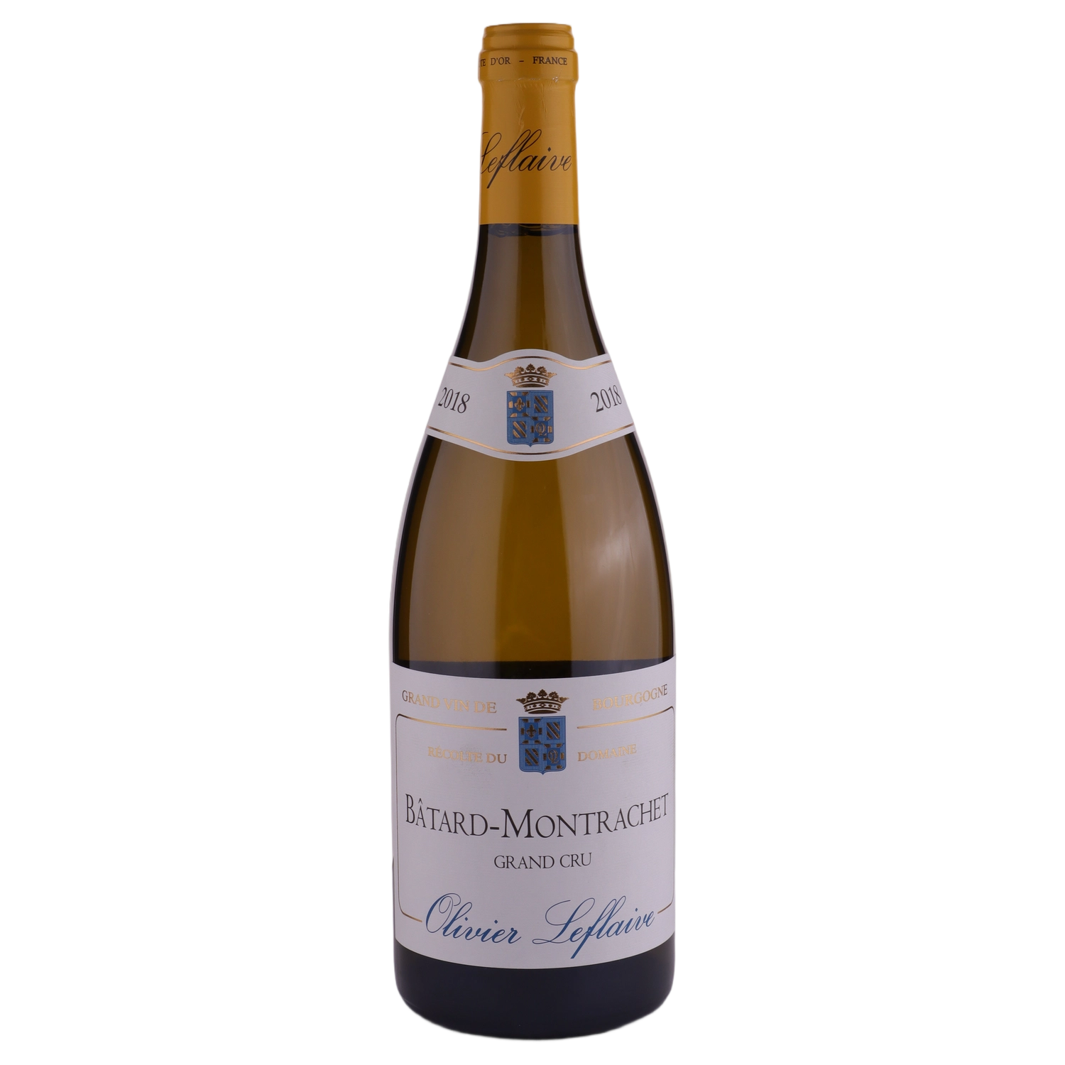 A bottle of 2018 Récolte du Domaine Olivier Leflaive Bâtard Montrachet Grand Cru 750ml White Wine