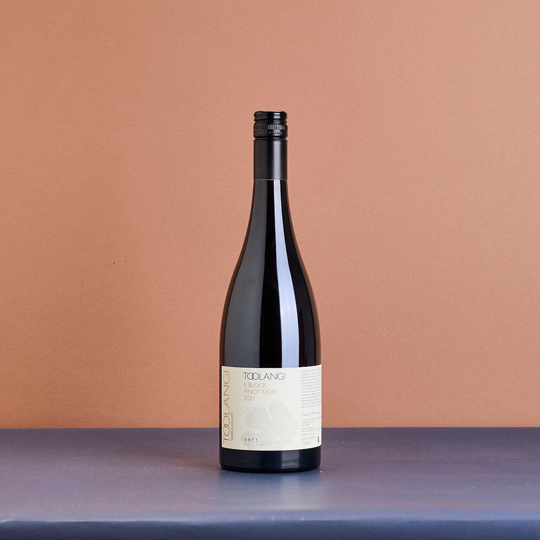 A bottle of 2021 Toolangi Vineyard E Block Pinot Noir 750ml Red Wine
