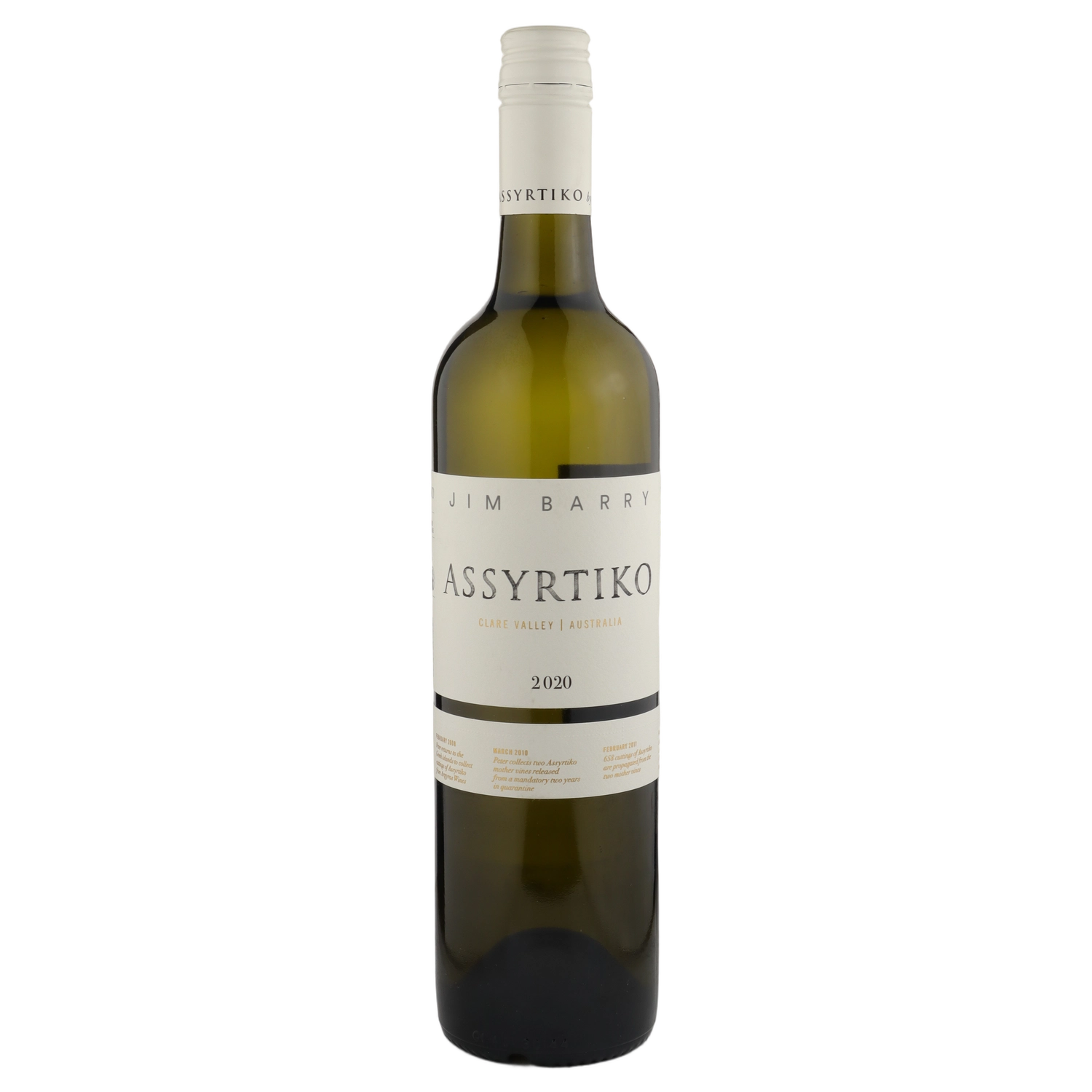 A bottle of 2020 Jim Barry Assyrtiko Cellar Release 750ml White Wine