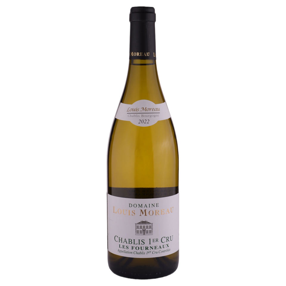 A bottle of 2022 Louis Moreau Chablis 1er Cru Les Fourneaux 750ml White Wine