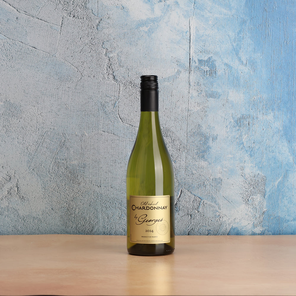 A bottle of By Georges Old School Chardonnay 2024 750ml White Wine
