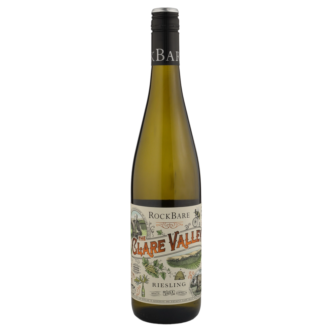 A bottle of 2024 RockBare The Clare Valley Riesling 750ml White Wine