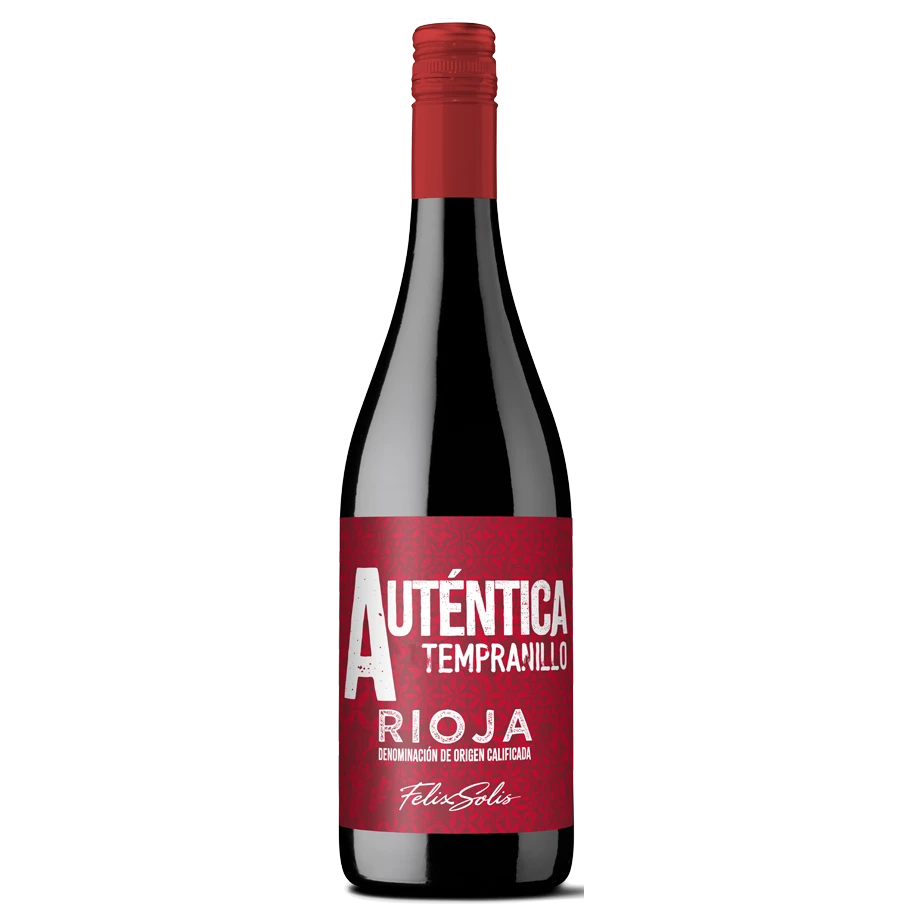 A bottle of 2023 Félix Solís Auténtica Tempranillo Rioja 750ml Red Wine