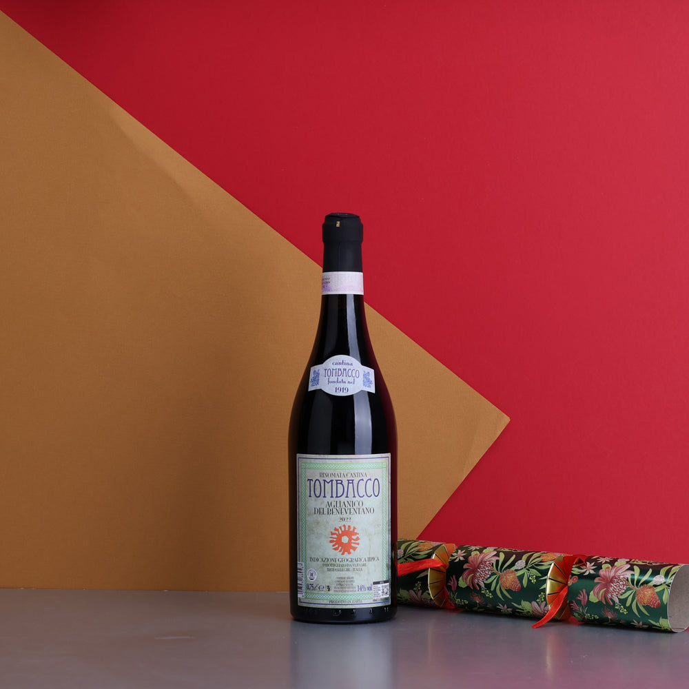 A bottle of Tombacco Aglianico IGT Del Beneventano 2022 750ml Red Wine