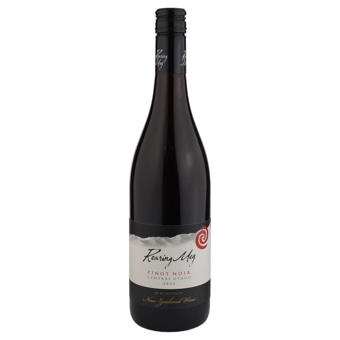 A bottle of 2023 Mt Difficulty Roaring Meg Pinot Noir 750ml Red Wine